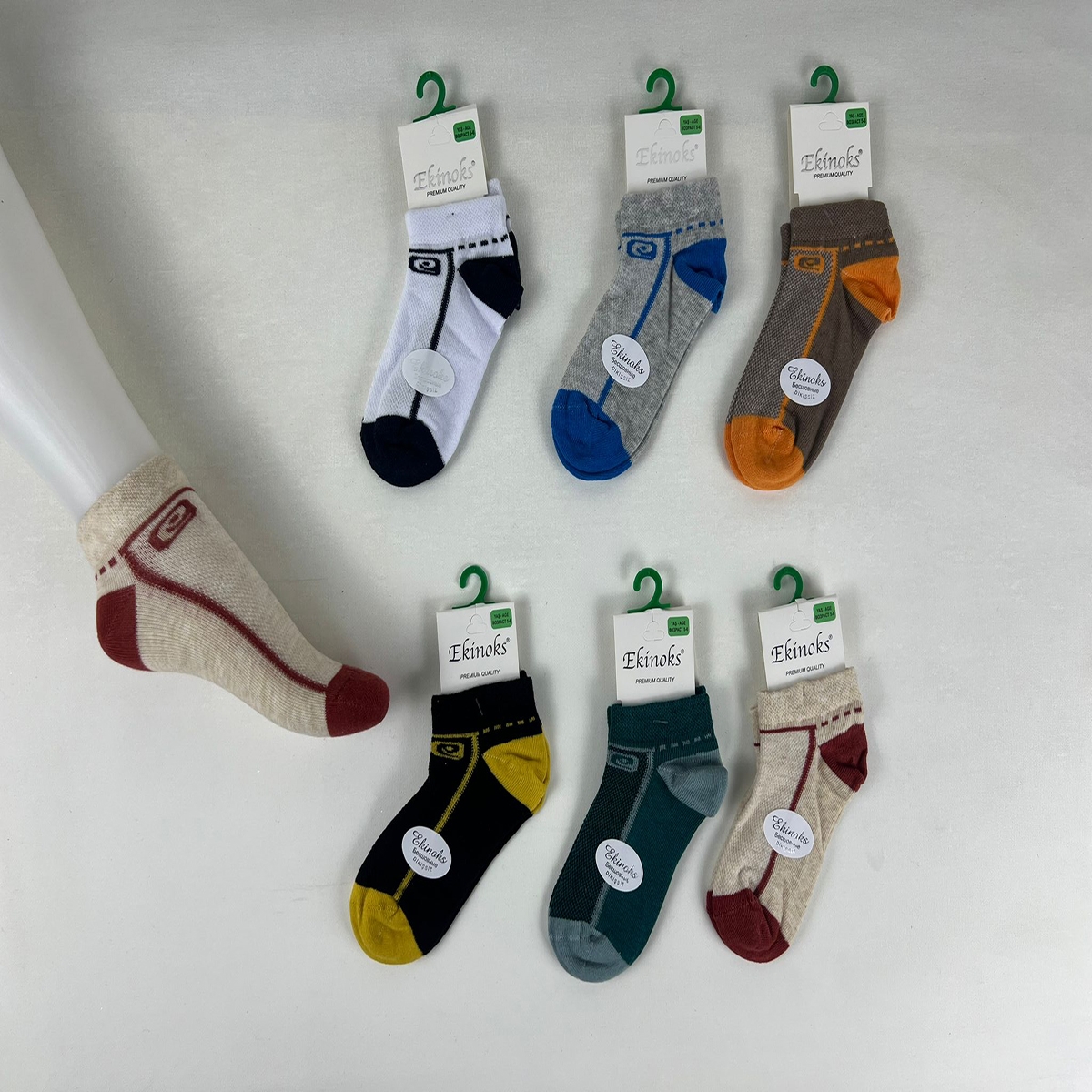 Dikişsiz - 12'Lİ LACOSTE DESEN ERKEK ÇOCUK PATİK ASORTİ