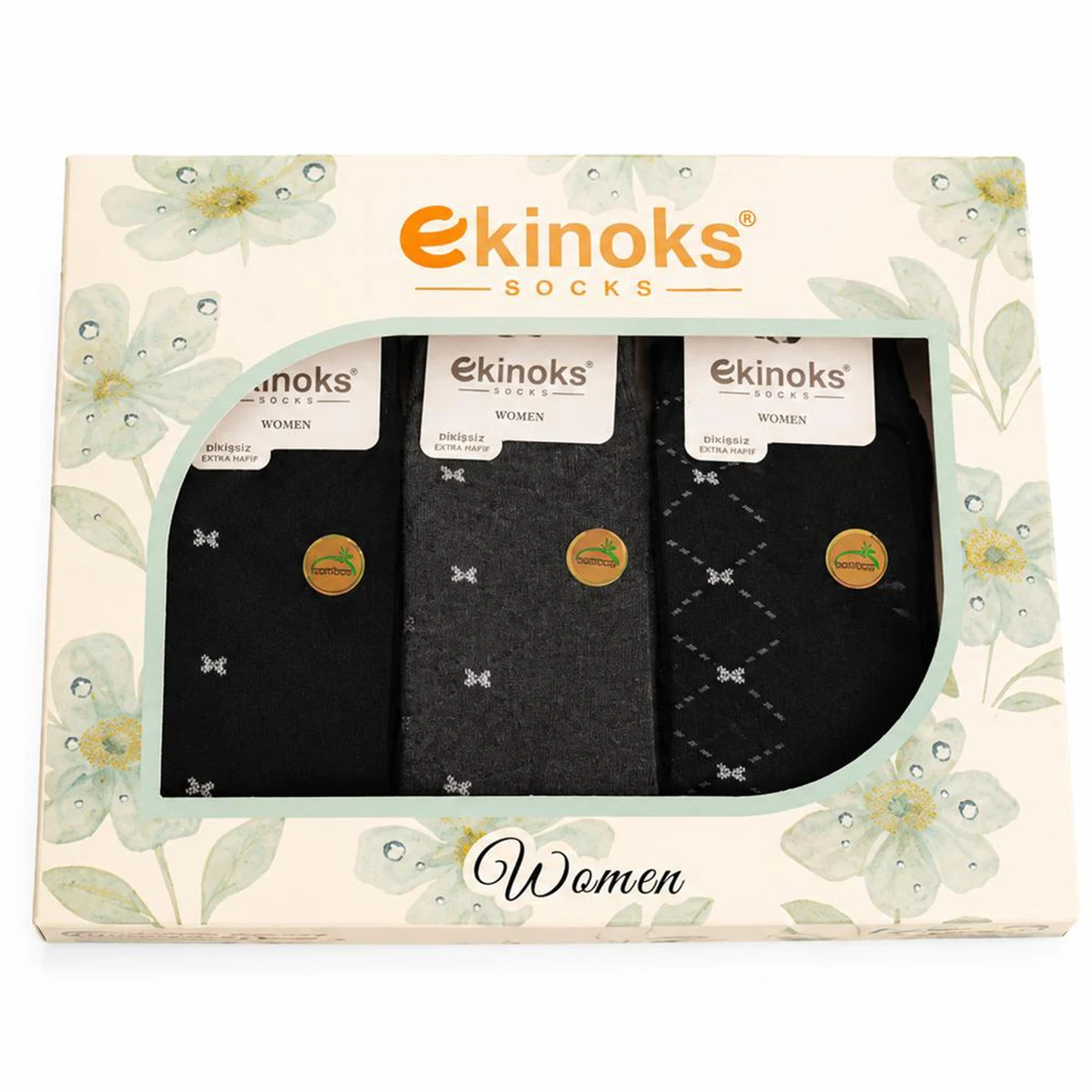 Dikişsiz - 12'Lİ SOREN KADIN BAMBU PATİK  ASORTİ