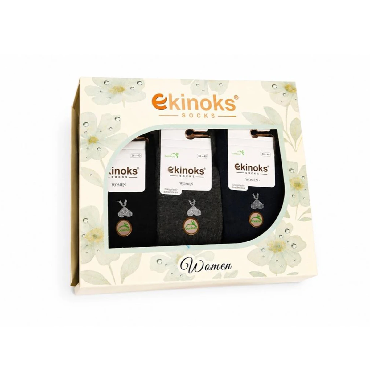 Dikişsiz - 12'Lİ DİKA DESEN KADIN BAMBU KISA KONÇ SOKET ASORTİ