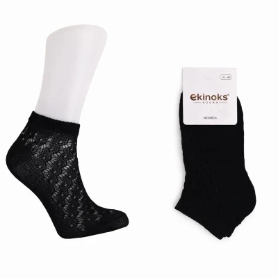 Dikişsiz - 12'Lİ COLD FİLE BAYAN  PATİK-SİYAH ASORTİ