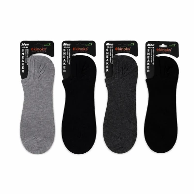 Dikişsiz - 12'Lİ BLACK ERKEK BAMBU SNEAKER ASORTİ