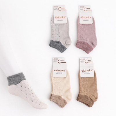 Dikişsiz - 12'Lİ AYLİNA KIZ BEBEK PATİK  ASORTİ