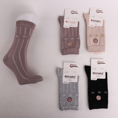 Dikişsiz - 12'Lİ AİMEE KADIN BAMBU LİKRALI SOKET ASORTİ